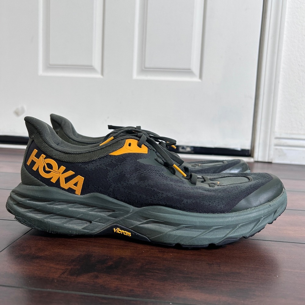 Hoka Speedgoat 5 Trail Running Shoes Mens 12 Black Thyme Vibram Megagrip